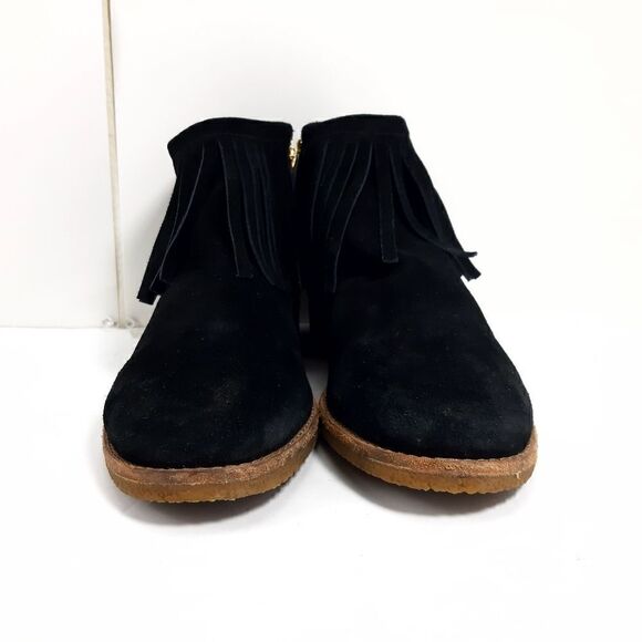 Kate Spade women's Betsie Too Fringed Black Suede Ankle Boots Booties US 9,5M - Picture 3 of 14